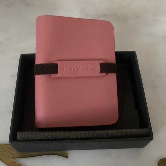 Pink leather card holder - Picture 1 of 3